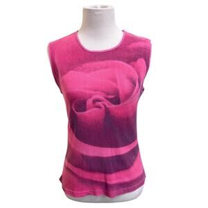 Gap Cotton Rose Print Magenta Pink Tank 2010s Y2K Inspired